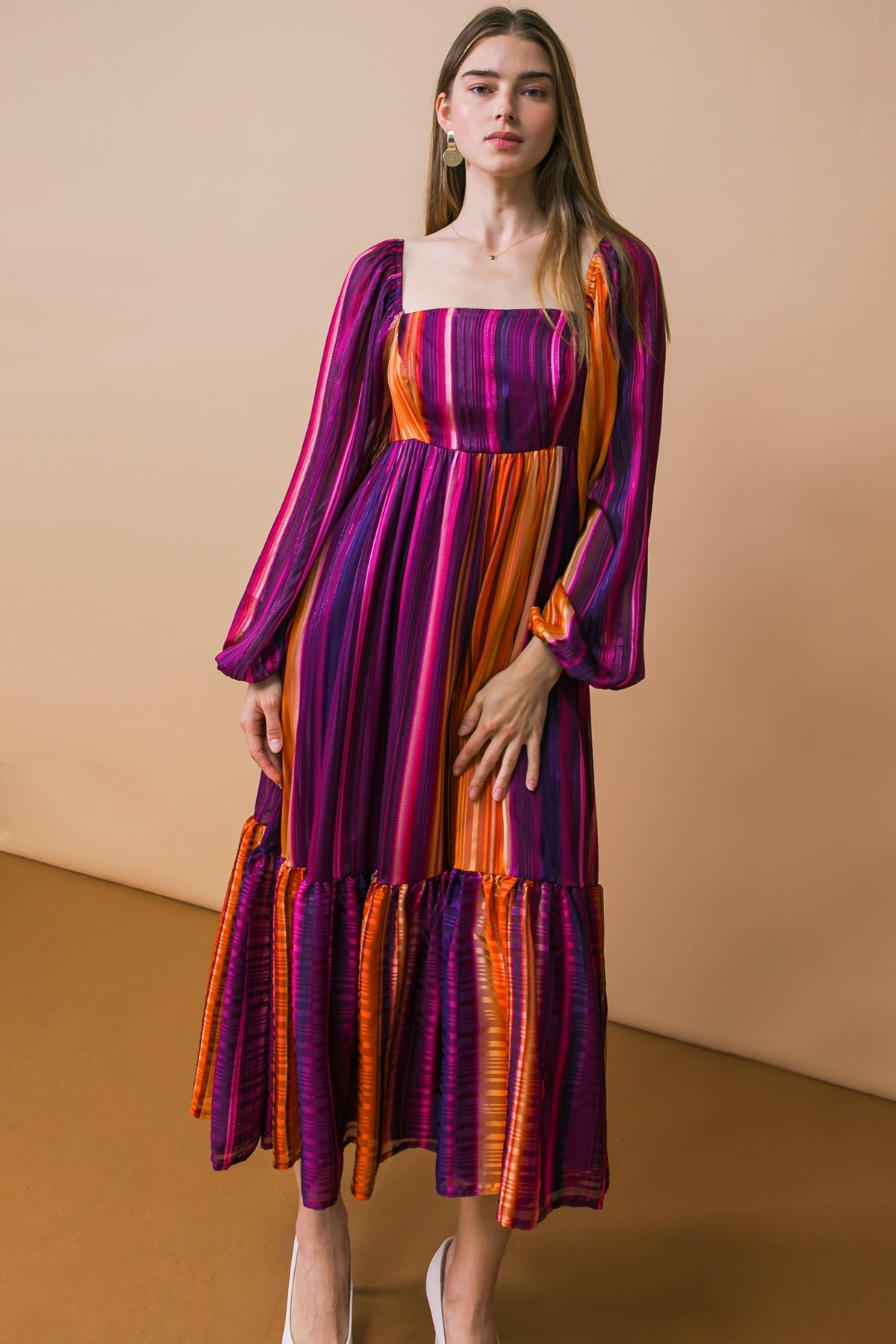 EVERYTHING YOU NEEDED WOVEN MIDI DRESS Flying Tomato